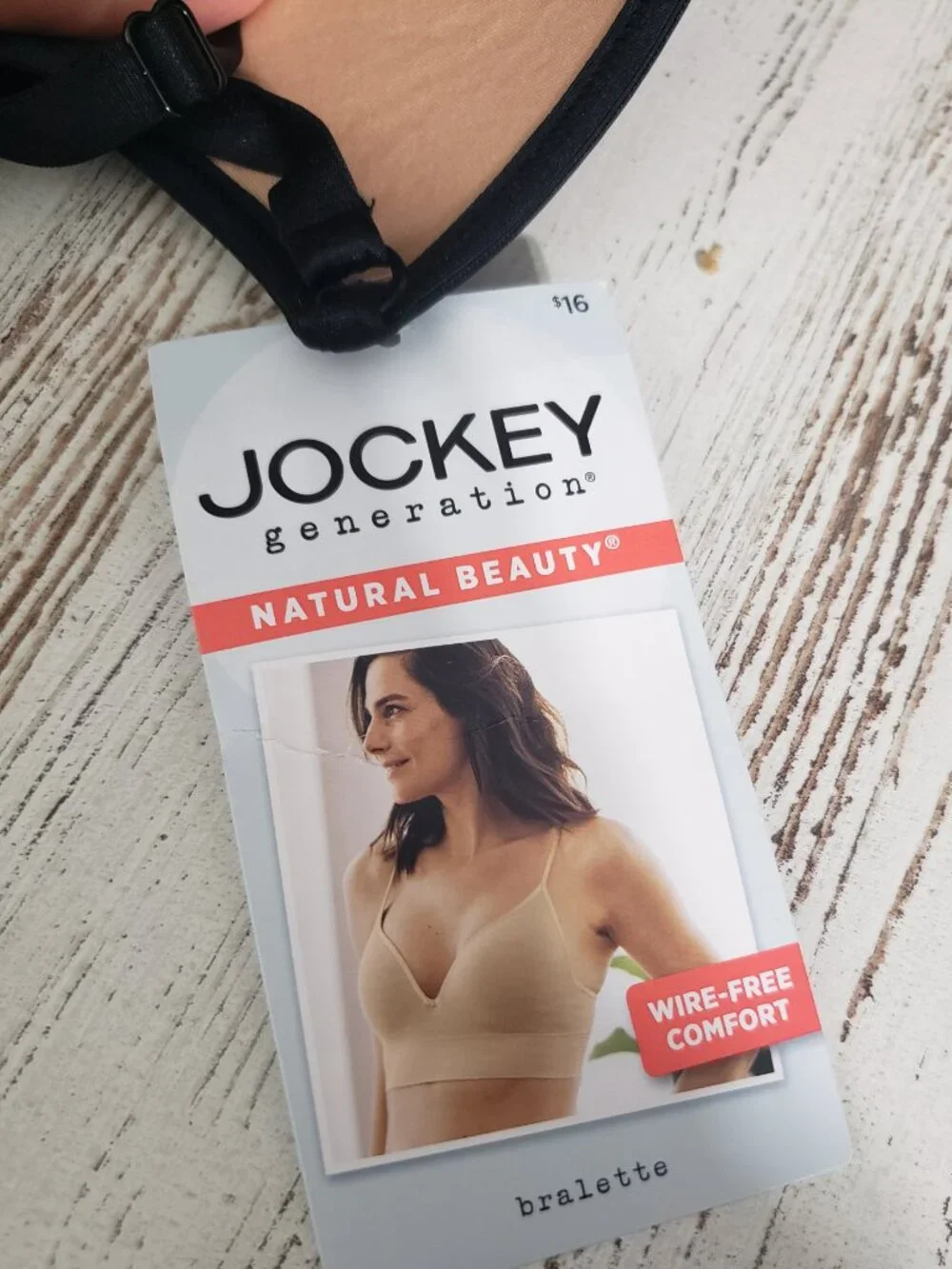 NWT  Jockey  Black Bralette  Medium  Adjustable Straps
